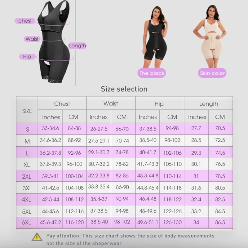 Women Shapewear Bodysuit Full Body Shaper Panty Fajas After Surgery Post Liposuction Compression Garments Butt Lifter Hooks