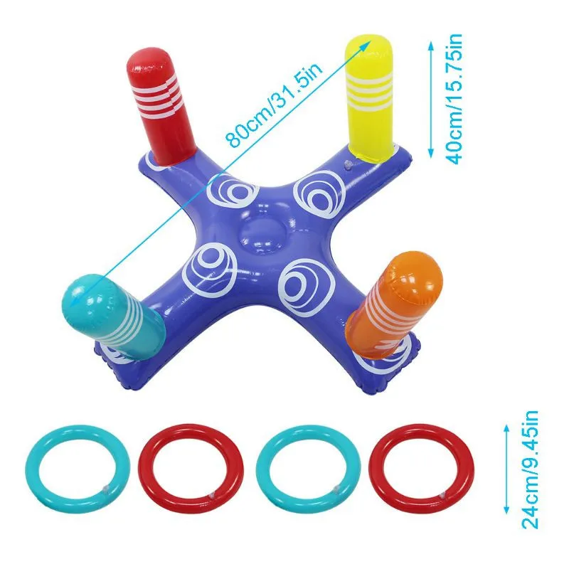 

Inflatable Ring Throwing Ferrule Inflatable Ring Toss Pool Game Toy Kids Outdoor Pool Beach Fun Summer Water Toy