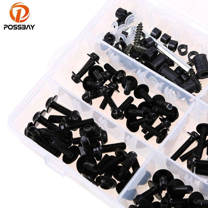Винты Обтекатели POSSBAY для мотоцикла черные гайки винты лобового стекла набор