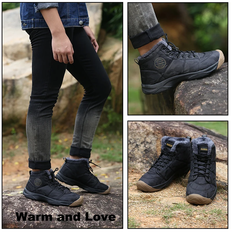 

Newbeads 2020 Men Women Boots Winter Sneakers Couple Ankle Snow Boots Waterproof Outdoor Hiking Shoes Fashionable comfortable