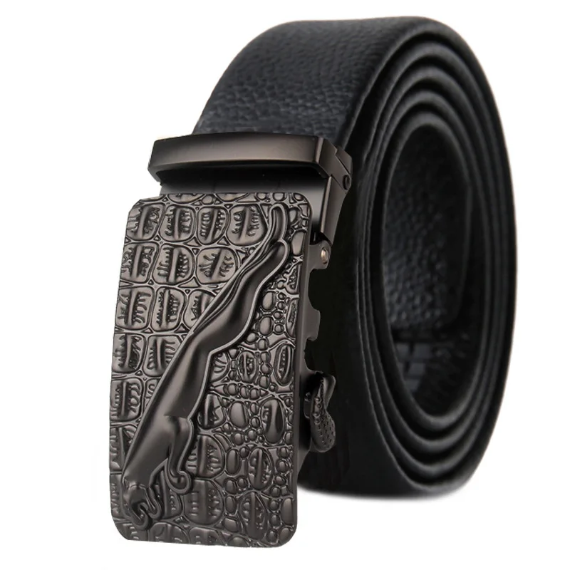Кожаный ремень для мужчин 42 66 дюймов мужской с леопардовым принтом комфортный