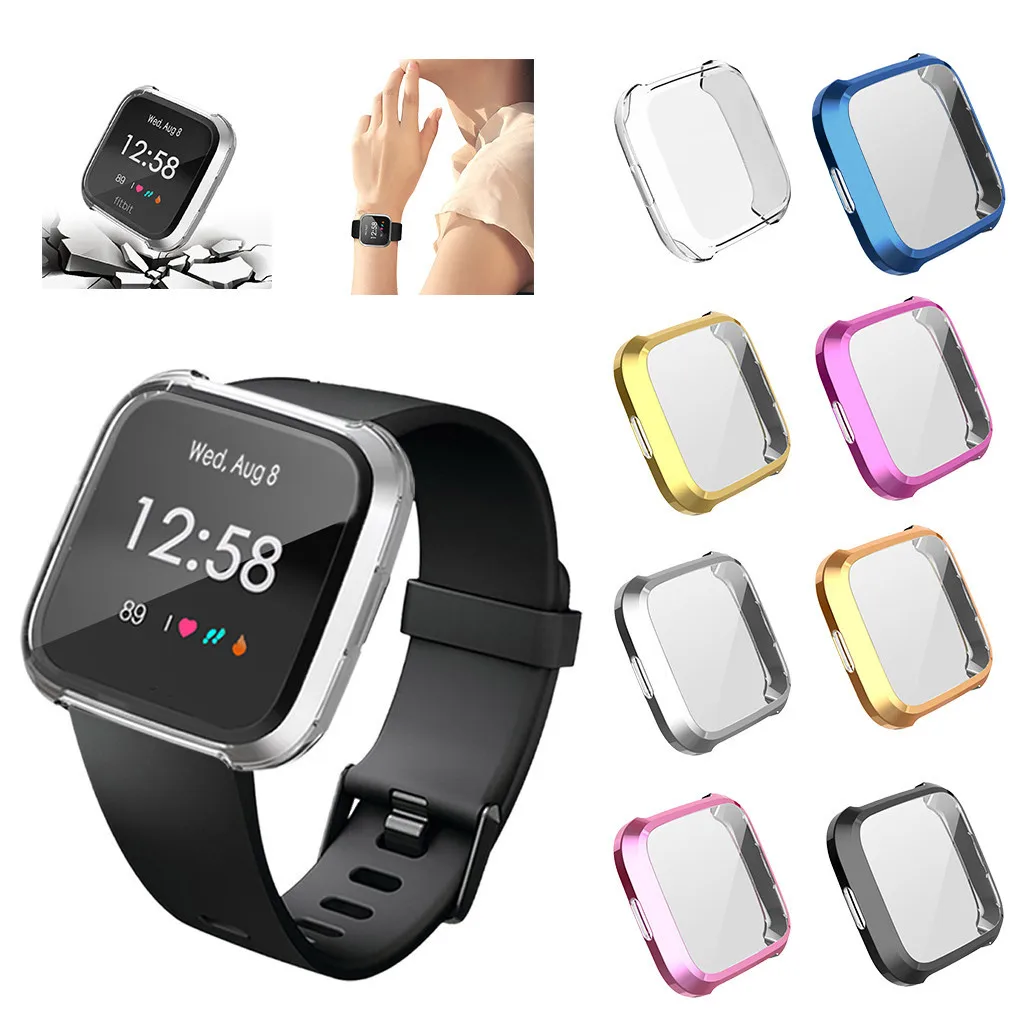 Мягкий ТПУ защитный чехол с гальваническим покрытием для Fitbit Versa Lite Smart Watch Новое