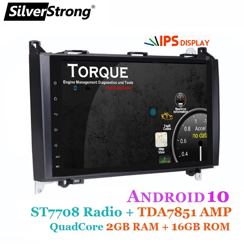 SilverStrong IPS Android10 CarPlay Android Авто GPS для Mercedes Benz Sprinter B200 B180 W169 W209 W245 с радио