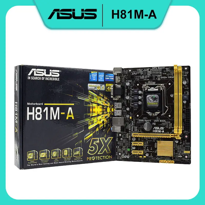 

ASUS H81M-A LGA 1150 Intel H81 DDR3 16 Гб Xeon Core i3 i5 i7 процессоры PCI-E X16 HDMI SUB3.0Micro ATX с комплектом материнских плат для настольного компьютера