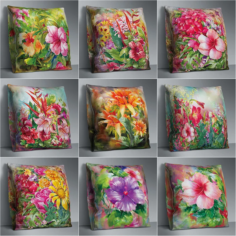 

Cute Double Side Print Cushion Cover Polyester Decorative for Sofa Seat Soft Throw Pillow Case Cover 45x45cm Home Decor