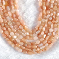orange sunstone for jewelry making round loose spacer beads diy bracelet necklace charms accessories