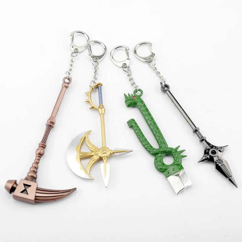 Anime Weapon Keychain Cartoon The  Seven-Deadly-Sins Keyring Jewelry Fashion Enamel Key Chain Cute Gifts for Comic Hunter