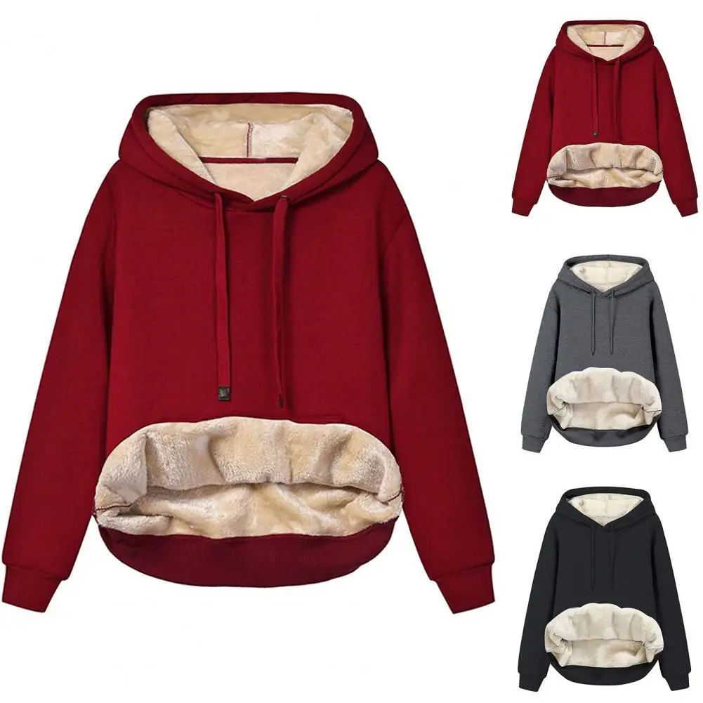 

Keep Warmth Streetwear Plush Velvet Hoodie Sweatshirt for Daily Wear