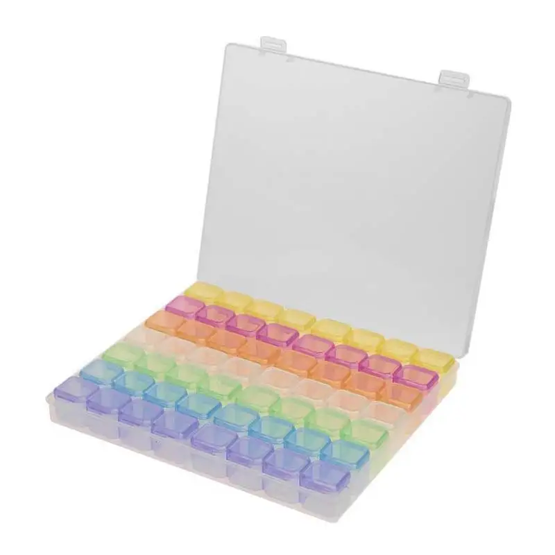 56 слотов пустой пластиковый ящик для хранения ногтевого дизайна Стразы