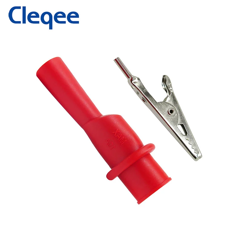 Клипса-крокодил Cleqee P2008 изолированный зажим из ПВХ с 2 мм разъемами для