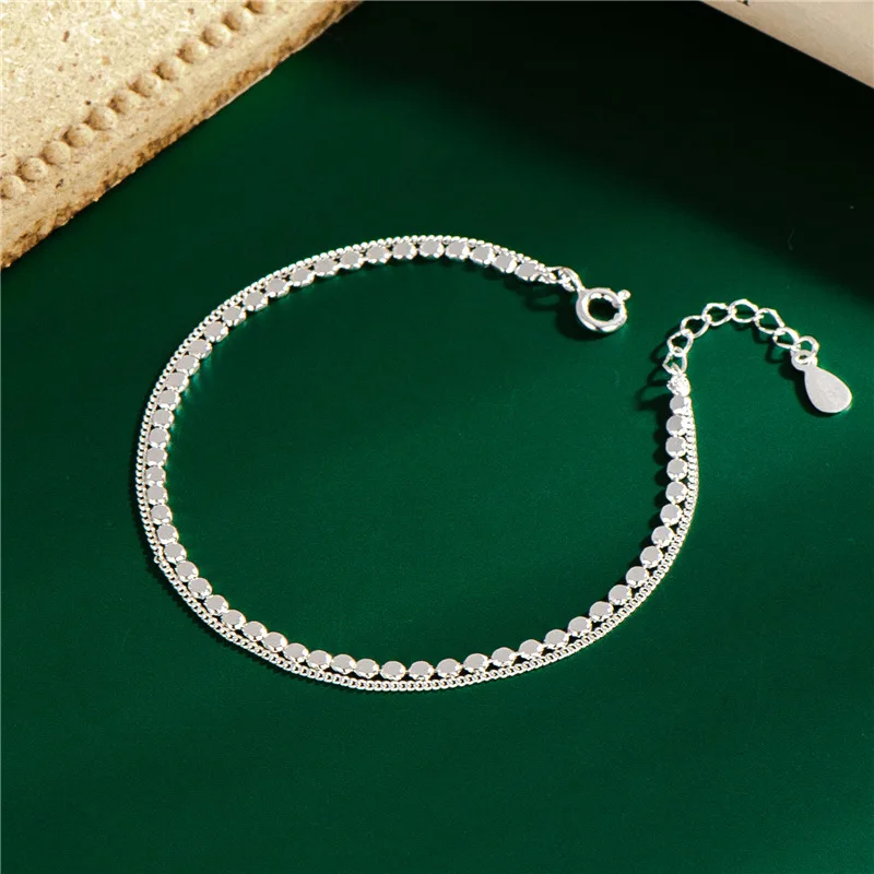 

SODROV 925 Sterling Silver Round Bead Double Bracelet 925 Bracelets for Women Sterling Silver 925 Luxury Silver 925 Jewelry