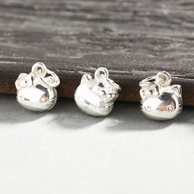 Подвеска кошка из серебра 925 пробы в виде Хеллоуина для женщин модные ювелирные