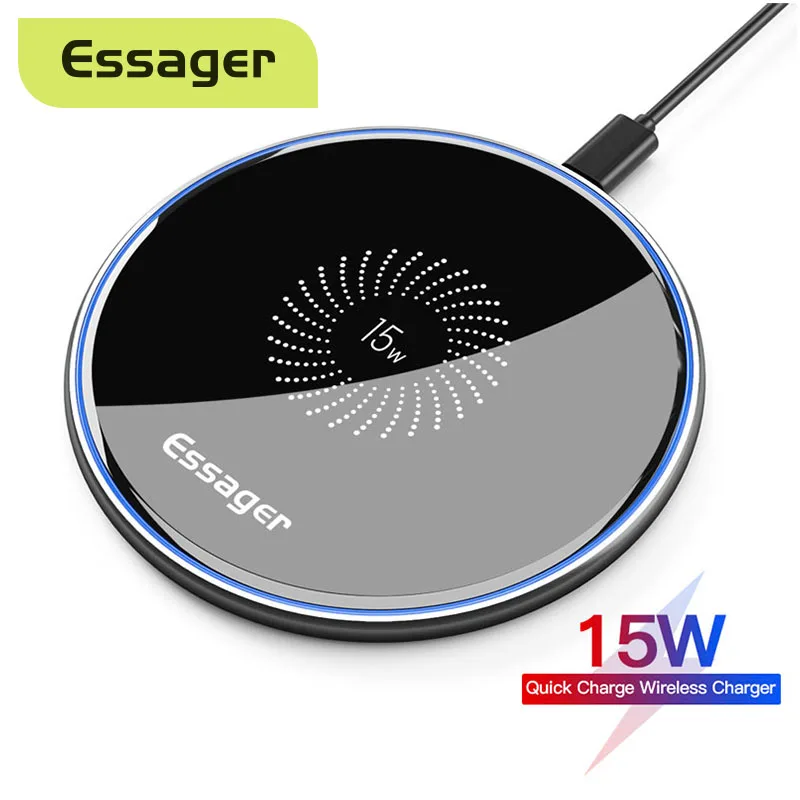 essager 15w qi wireless charger fast wireless charging pad quick induction wirless charger for iphone 11 pro max xiaomi mi 9 pro free global shipping