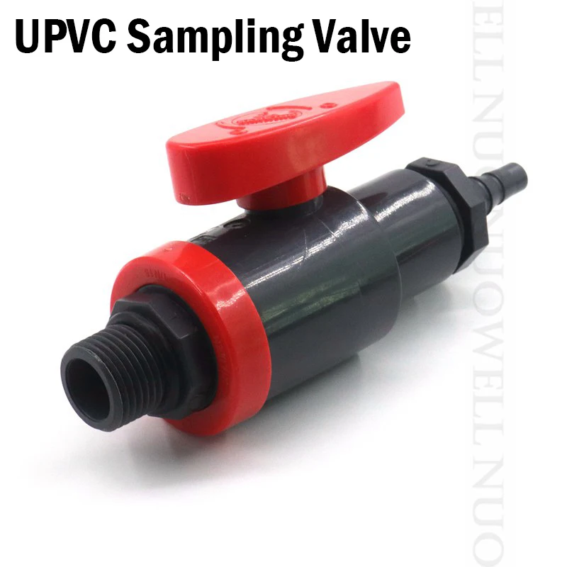 

1PC UPVC Sampling Valve 1/4"~1/2" Male Thread To Pagoda Connector PVC Ball Valve Corrosion Resistant Sampling Valve