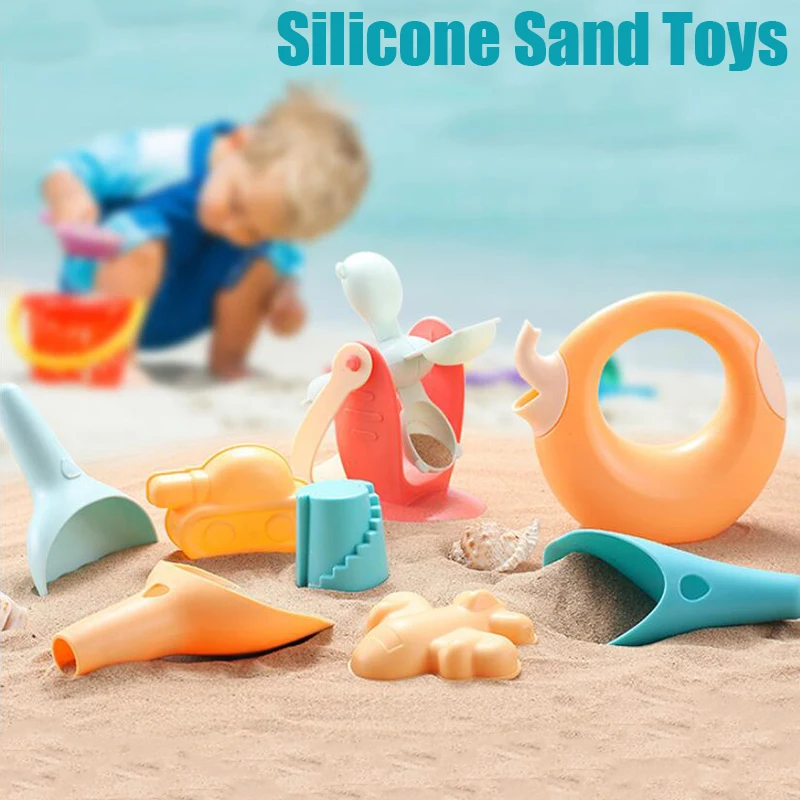 

Silicone Baby Beach Sand Toys Soft Material Play Sand and Snow Games for Kid Children Sandbox Set Summer Winter