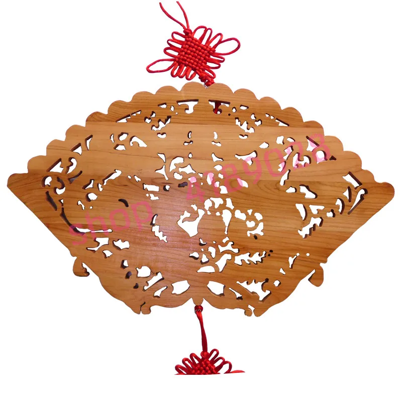 

Natural peach wood carving, Dragon Phoenix auspicious pendant Decoration Gifts Crafts