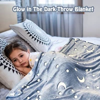 luminous throw blanket soft flannel warm nap cover growing blanket for children bedroom couch sofa office christmas gifts w0