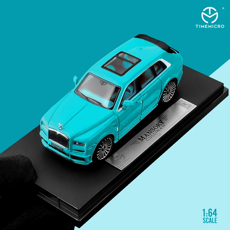 

Time Micro 1/64 Model Car Rolls-Royce Mansory Cullinan Tiffany Blue Alloy Die-Cast Car Collection Display Toy