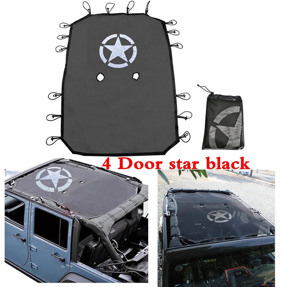 

Черный Сетчатый Солнцезащитный Козырек На Крышу Для Jeep Wrangler JK JKU 2-4 2007-2018 Годов, 2-4 Двери, Защита От Ультрафиолета