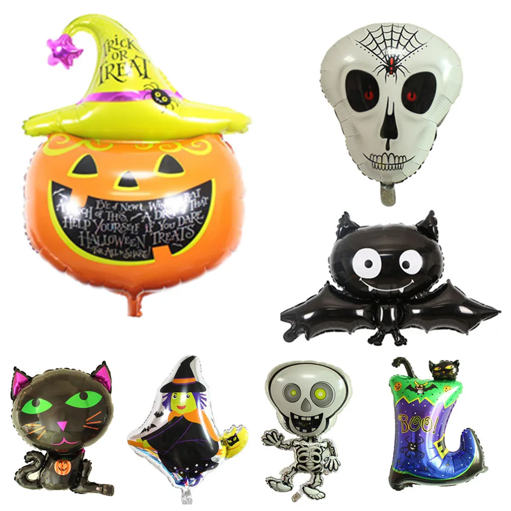 Воздушный шар с надписью Happy Halloween домашняя детская воздушный в виде тыквы