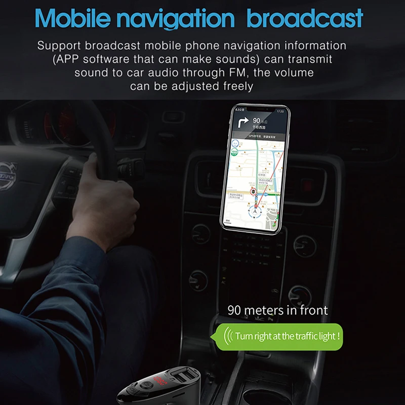 Bluetooth Беспроводной автомобильный набор Handsfree FM передатчик быстрая зарядка Dual USB