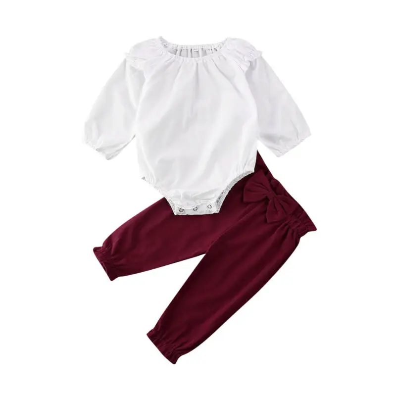 Комплект одежды для маленьких девочек милый комбинезон с длинными рукавами Топы