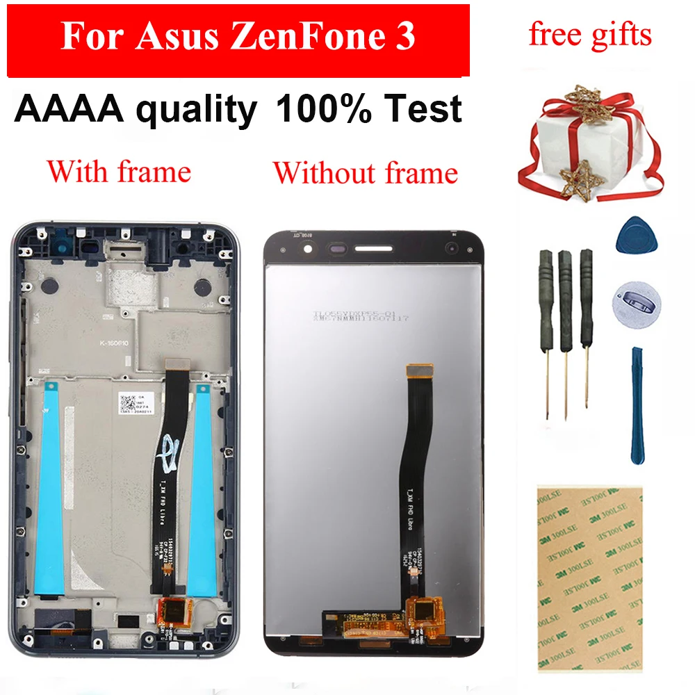 Купи Для Asus ZenFone 3 ZE552KL ЖК-дисплей кодирующий преобразователь сенсорного экрана в сборе рамка для Asus ZE552KL экран дисплея Z012DE ЖК-дисплей за 1,619 рублей в магазине AliExpress