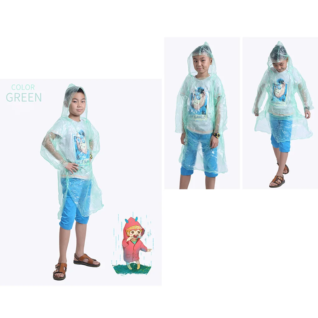 1 шт. детский одноразовый дождевик с капюшоном детское водонепроницаемое пончо