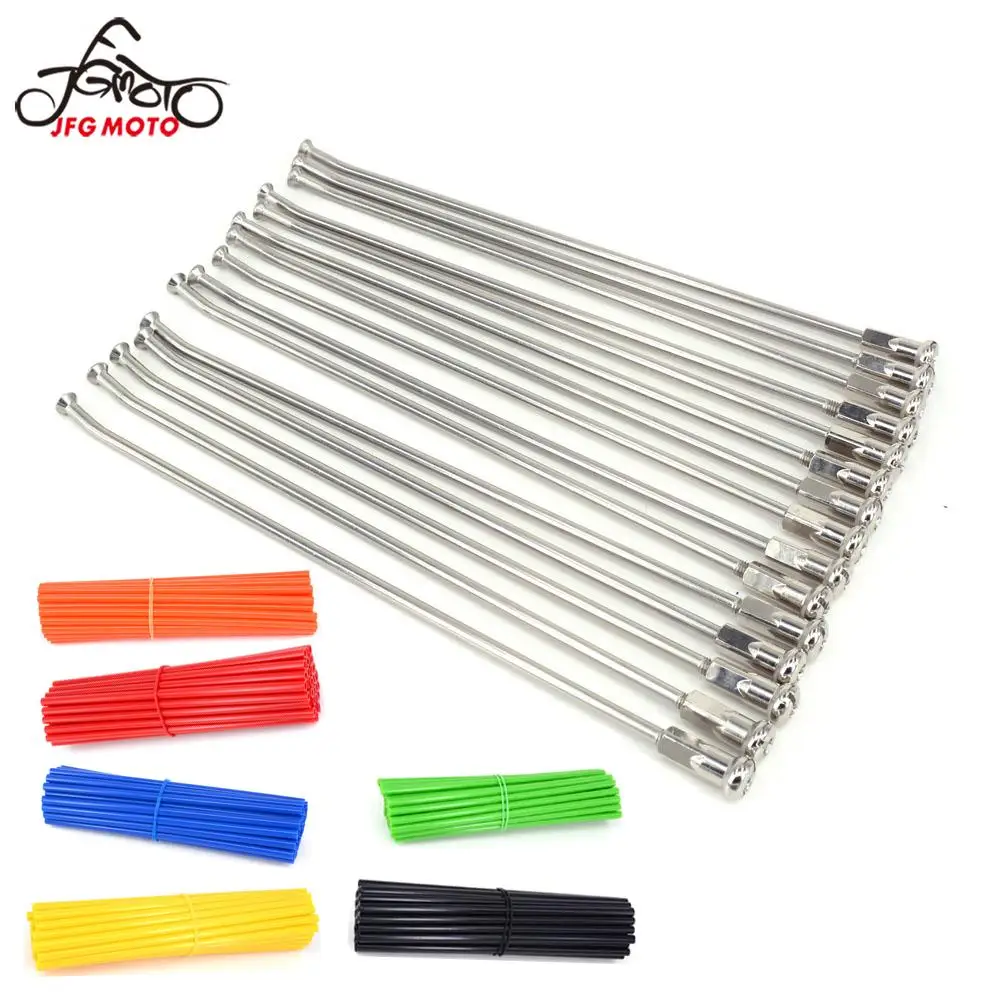 Motorcycle 19&quot Rear Wheel Stainless Steel Spokes Nipples And Tubes Cover For HONDA CR125R CR250R CR500R CRF 250R 250X 450R 450X |