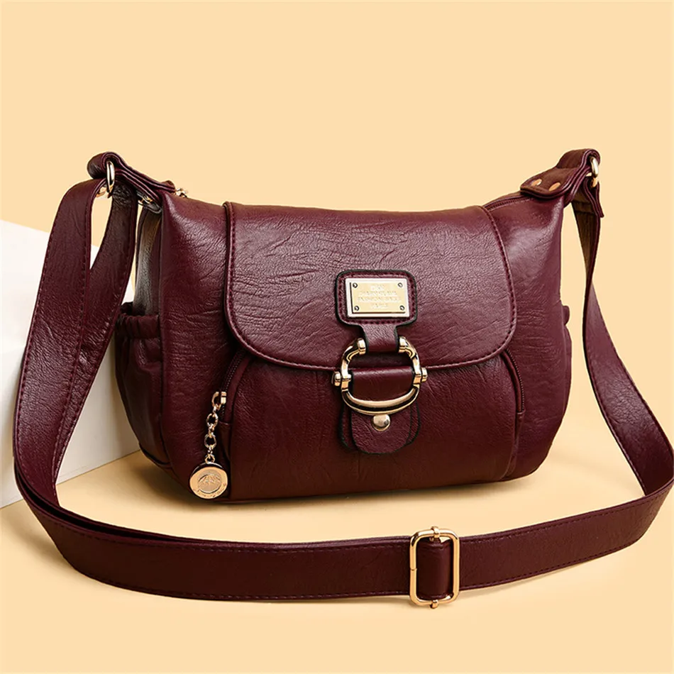 

Ladies Luxury Brand Handbags Sac A Main Crossbody Bags for Women 2021 Leather Shoulder Bags Female Messenger Bag Soft Flap Bag