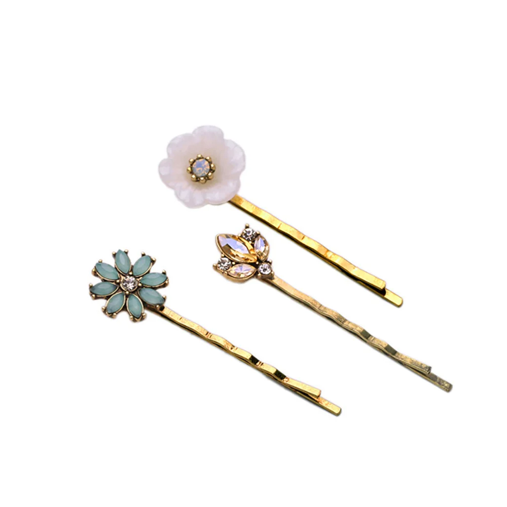 

3pcs Flower Pattern Hair Clips Hairpin Metal Exquisite Hair Clamps for Girls