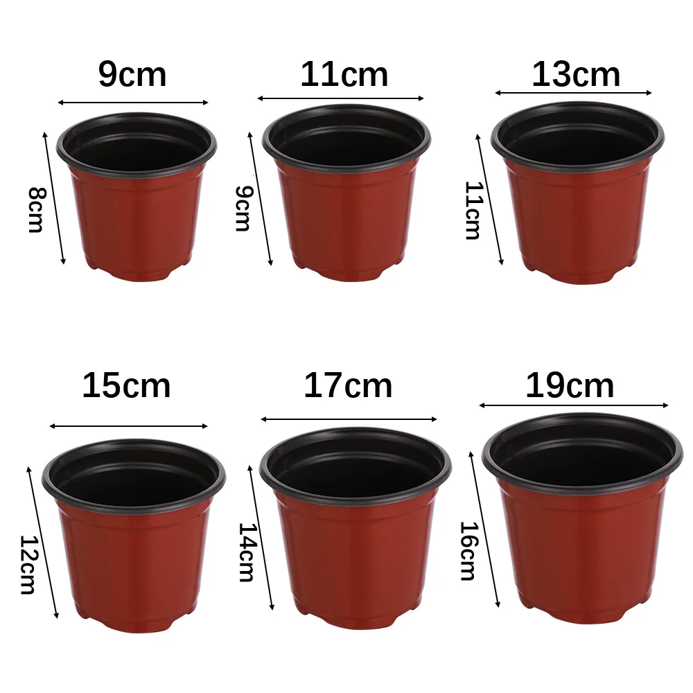

50/30Pcs Nursery Flower Pot 10 Pcs Garden Plastic Nursery Flower Pot Plant Tray Soft Plastic Two-color Round Nursery Flower Pot