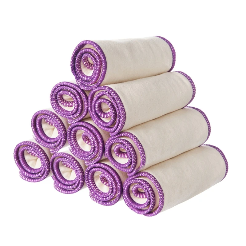 

10pcs Colorful Diaper Insert Reusable Super Soft Bamboo Cotton Baby Nappy Insert 40x15cm for Cloth Diaper&Covers