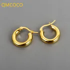 QMCOCO серебряный цвет корейский дизайн Круглые Гладкие поверхности Серьги для очарования женщин модные ювелирные изделия Модные аксессуары для вечерние подарки