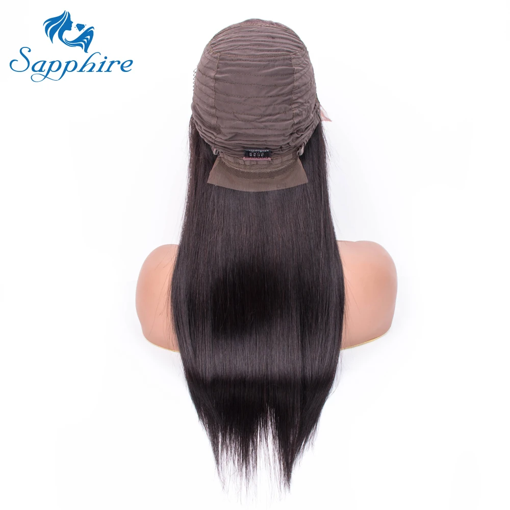 Сапфировые парики из натуральных волос на кружеве для женщин, черные предварительно выщипанные бразильские прямые парики на кружеве, Детские парики из человеческих волос