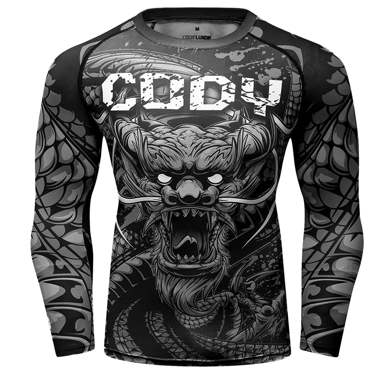 Мужские дышащие спортивные шорты обтягивающие с длинным рукавом и 3D принтом