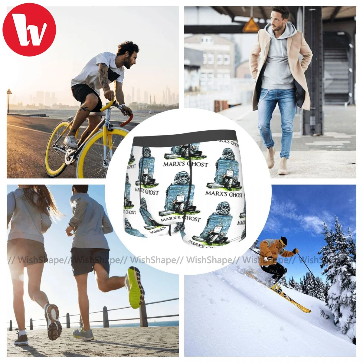 

Karl Marx Underwear Pouch Trenky Polyester Trunk Design Funny Men Boxer Brief