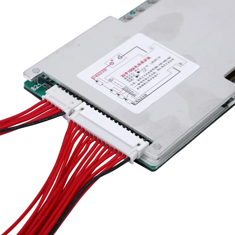 24S 72V 100A LiFePo4 плата защиты батареи BMS PCB с балансом для мотоцикла электровелосипеда