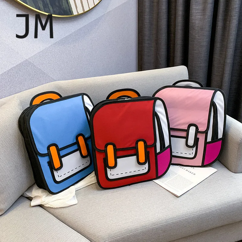 Sac a Dos Femme рюкзак женский подростковый 3D стерео Двухэлементный комический Рюкзак