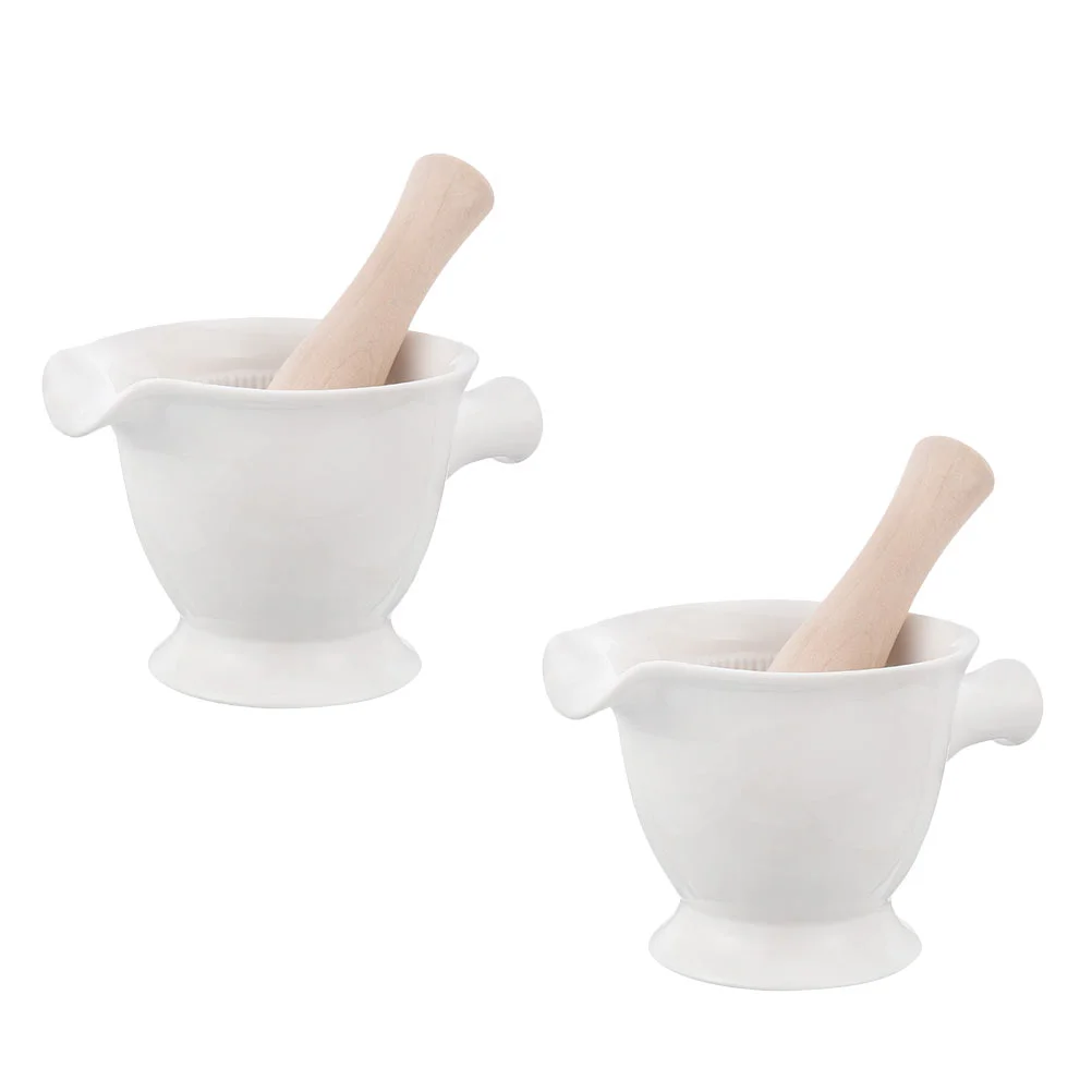 

2 Pcs Practical Household Food Grinder Bowls Manual Complementary Food Grinders (White)