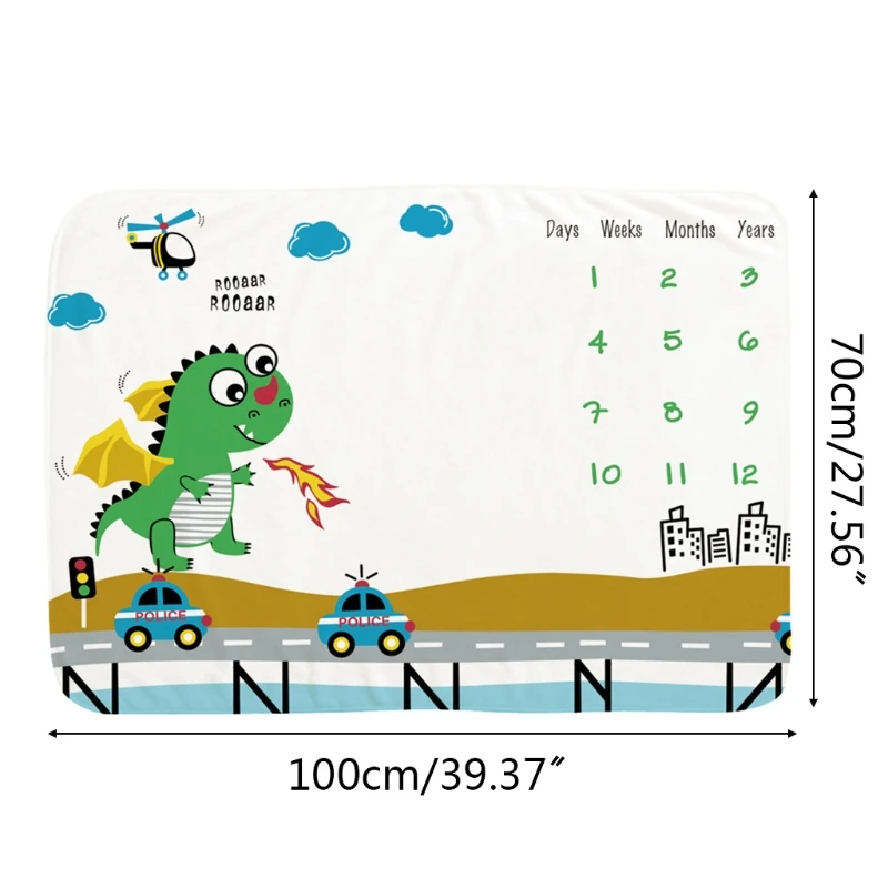 

Baby Monthly Record Growth Milestone Blanket Newborn Soft Flannel Swaddle Wrap Photography Props Creative Background Cloth Infan