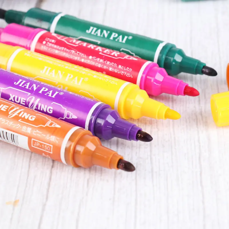 Маркеры с двумя головками 8/12 цветные маркеры белыми полосками для офисных и