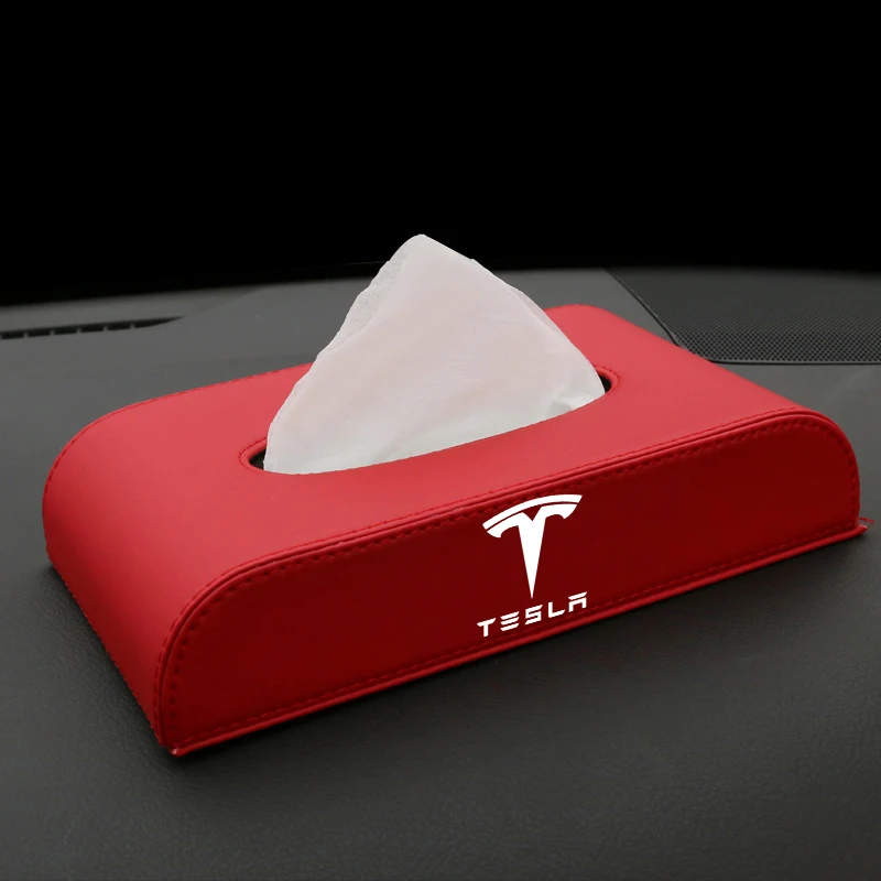 

TEY Model3 Car Style PU Quality Tissue Box For Tesla Model 3 /X/Y/S 2021 Accessories Auto For Model Three New 1 Pcs