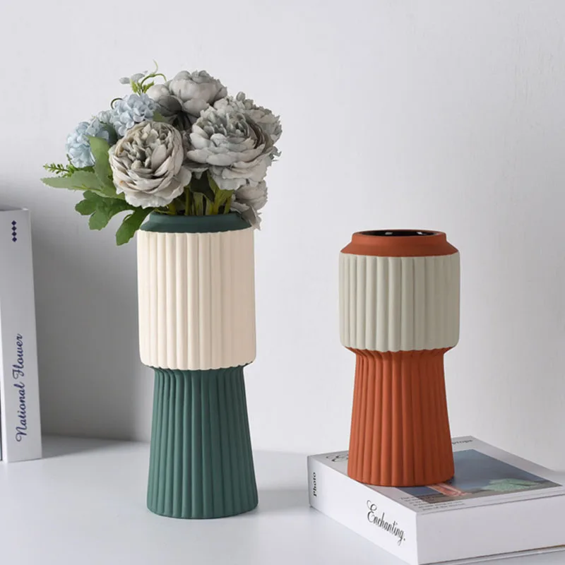 

Минималистичная керамическая ваза в скандинавском стиле Ins Morandi, украшение для дома, креативная гидропоника, Ранняя Цветочная композиция, р...
