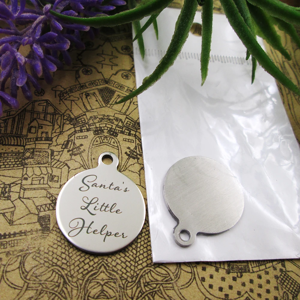 Подвески из нержавеющей стали маленький помощник Санты 20 шт. 5 стилей на выбор