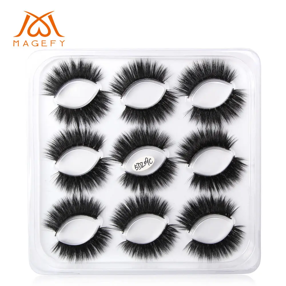 9pairs pack-5DZ09C 5/7/9/10 пар в комплекте; 3D норковые ресницы длинные накладные ресницы в виде натуральных пышный объем тонкими поддельные клей для наращивания ресниц Макияж торговля - Цвет: 9pairs pack-5DZ09C