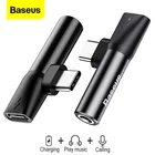 Аудиоадаптер Baseus L41 с Usb C на 3,5 мм, аудиоадаптер с разъемом Aux, аудиоразветвитель с Type-C, зарядный адаптер для Xiaomi Mi 9, 8, Huawei Mate 30 Pro, P20