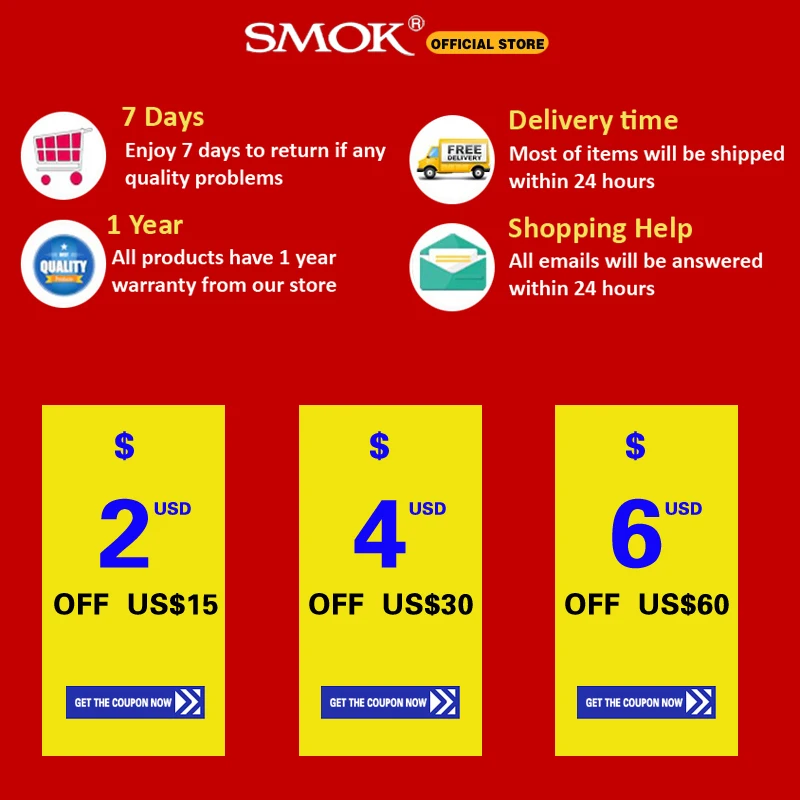 Оригинальный SMOK Priv N19 комплект 1200 мАч батарея M/S/N/H 5 30 Вт 2 мл Nord 19 бак Mesh 0.6ohm 0.8ohm