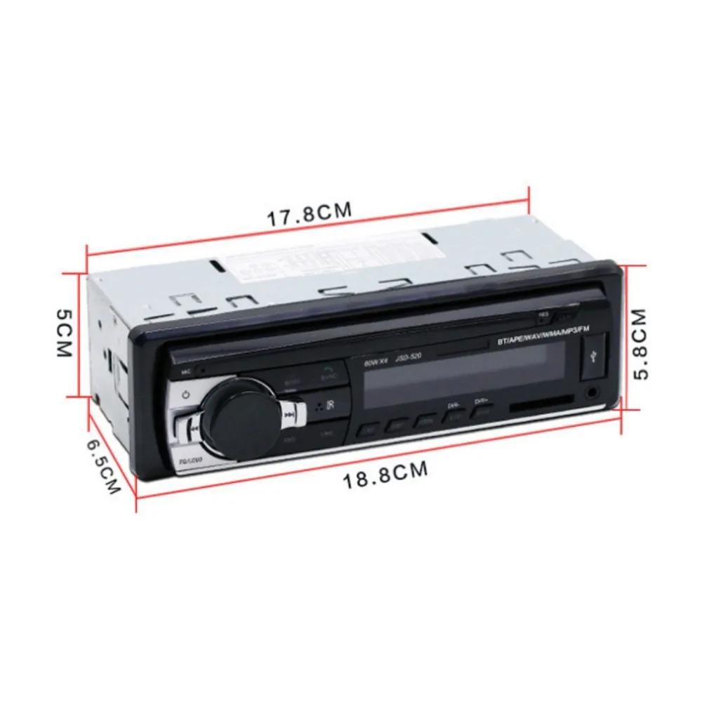 Bluetooth Авто Радио стерео радио FM Aux Вход приемник SD USB JSD 520 12 В в тире 1 din MP3