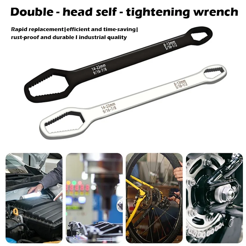 Universal Torx Wrench Multifunctional Ratchet Wrench Double-Head Key 8-22mm Spanner Repair Hand Tools for Car Bicycle Motorcycle